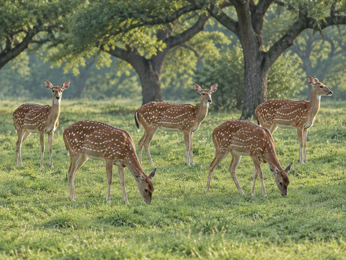 Sample image: five axis does grazing under live oaks